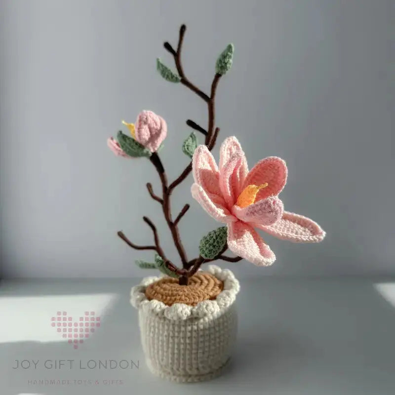 Handmade Crochet Potted Magnolia Joy Gift London