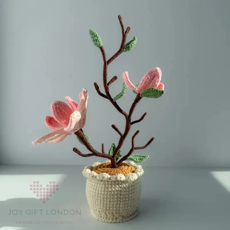 Handmade Crochet Potted Magnolia Joy Gift London