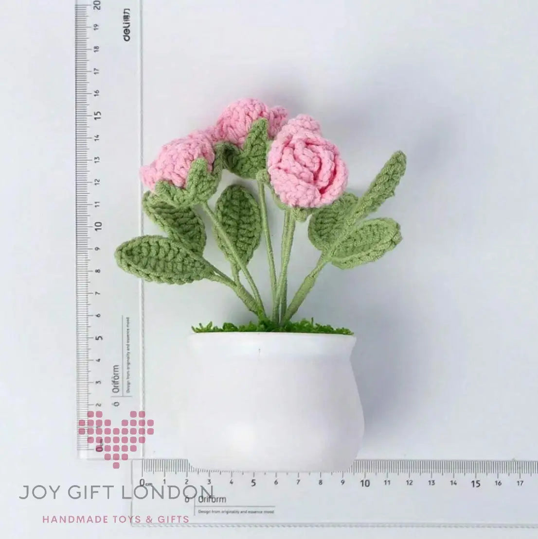 Handmade Crochet Potted Roses Joy Gift London