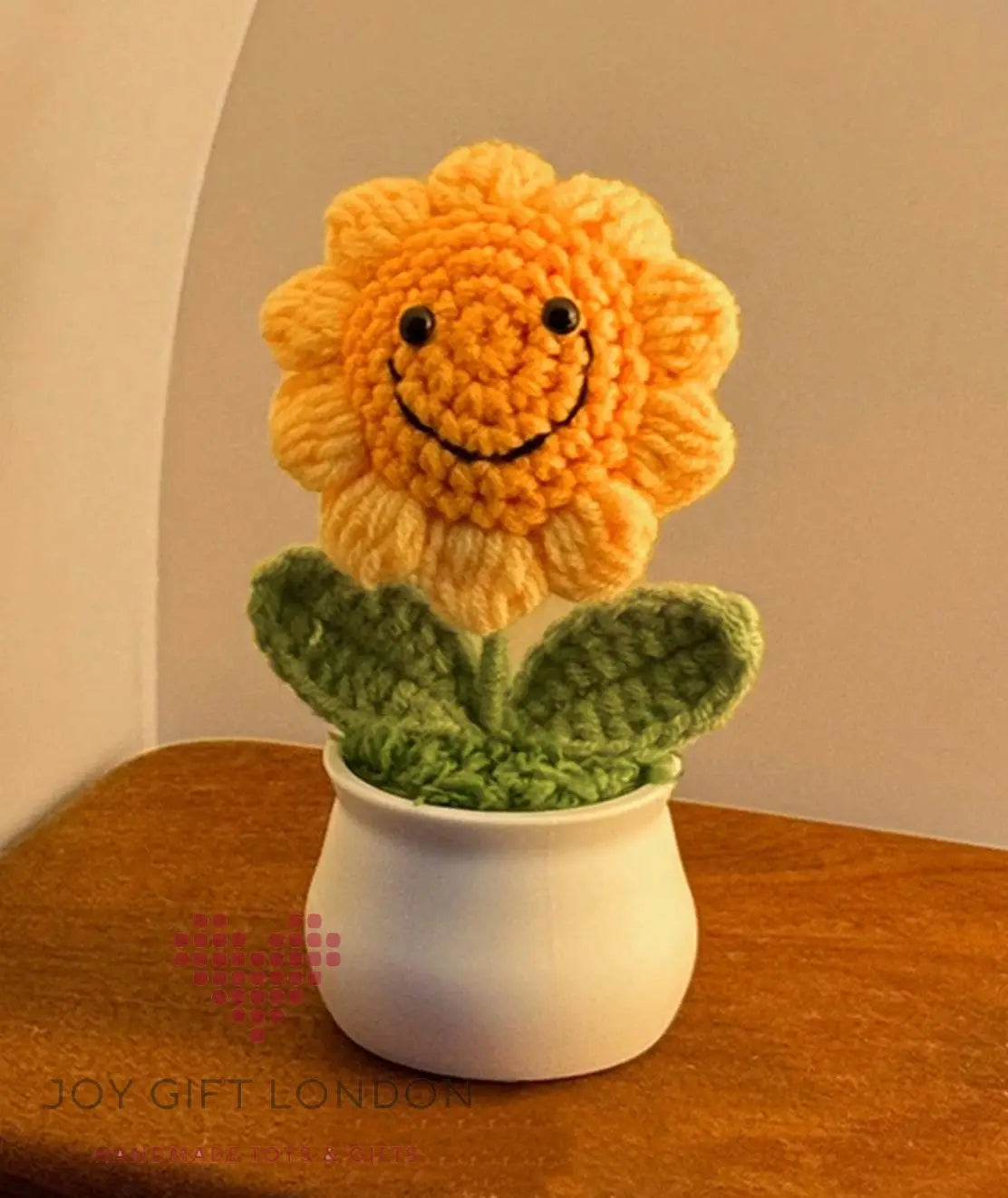 Handmade Crochet Potted Smiley Sunflower 🌻 Joy Gift London