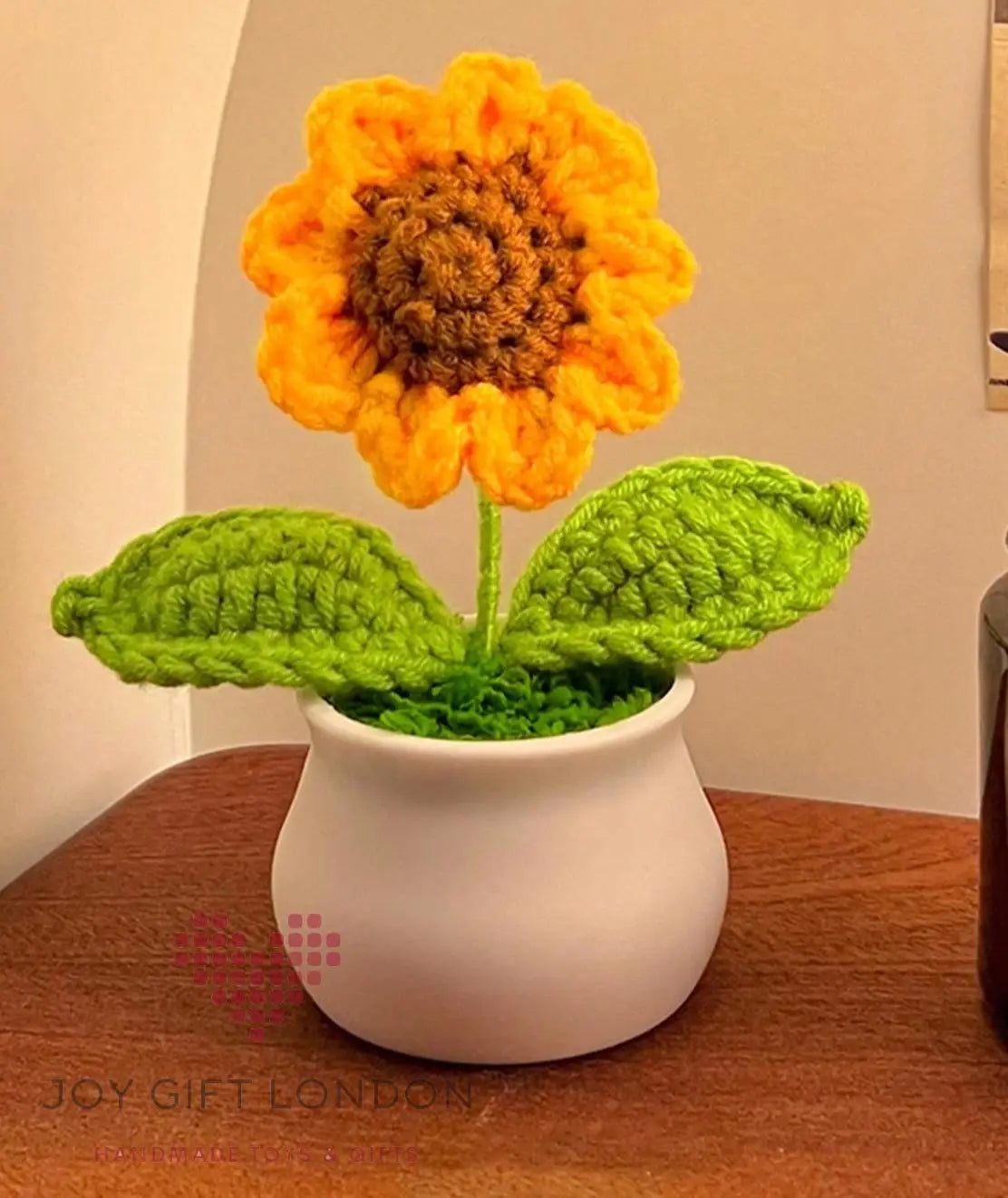 Handmade Crochet Potted Smiley Sunflower 🌻 Joy Gift London