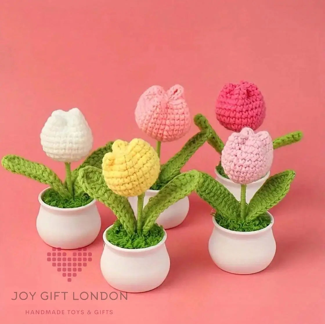 Handmade Crochet Potted Tulip 🌷 Joy Gift London