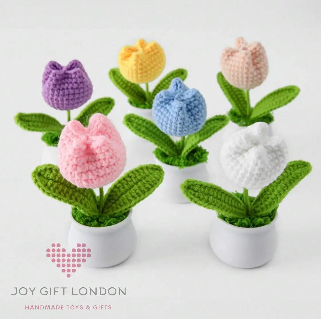 Handmade Crochet Potted Tulip 🌷 Joy Gift London