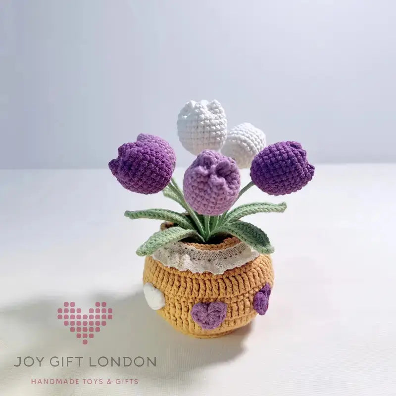 Handmade Crochet Potted Tulips Joy Gift London