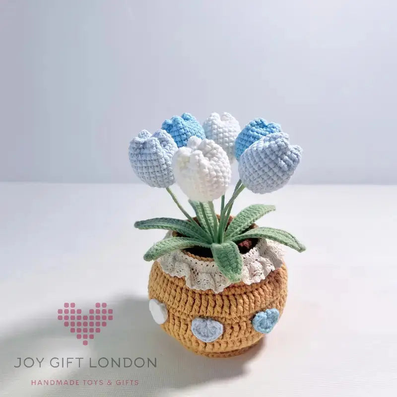 Handmade Crochet Potted Tulips Joy Gift London