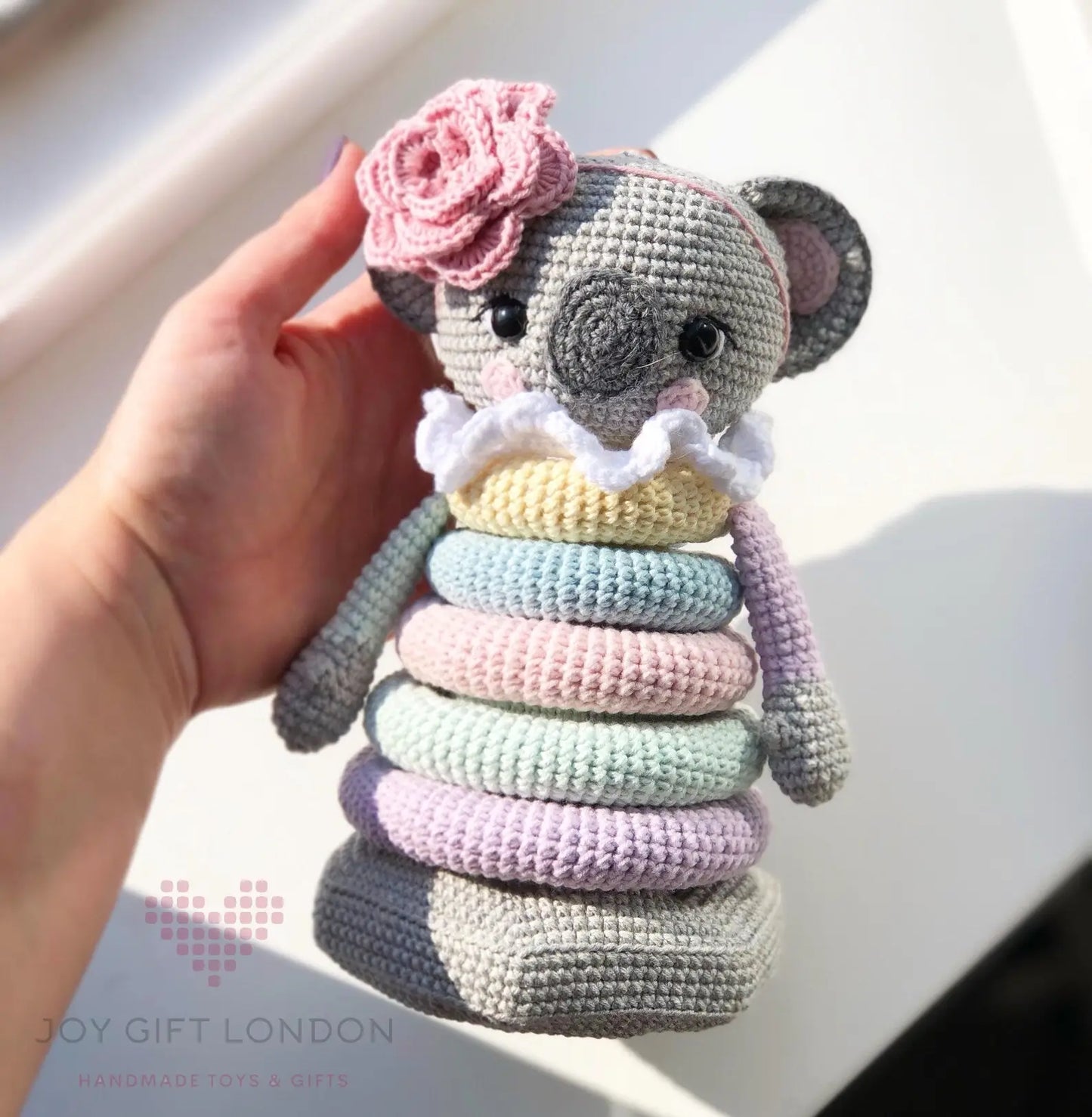 Handmade Crochet Ringstacker - Cute Koala Stacking Toy  Joy Gift London