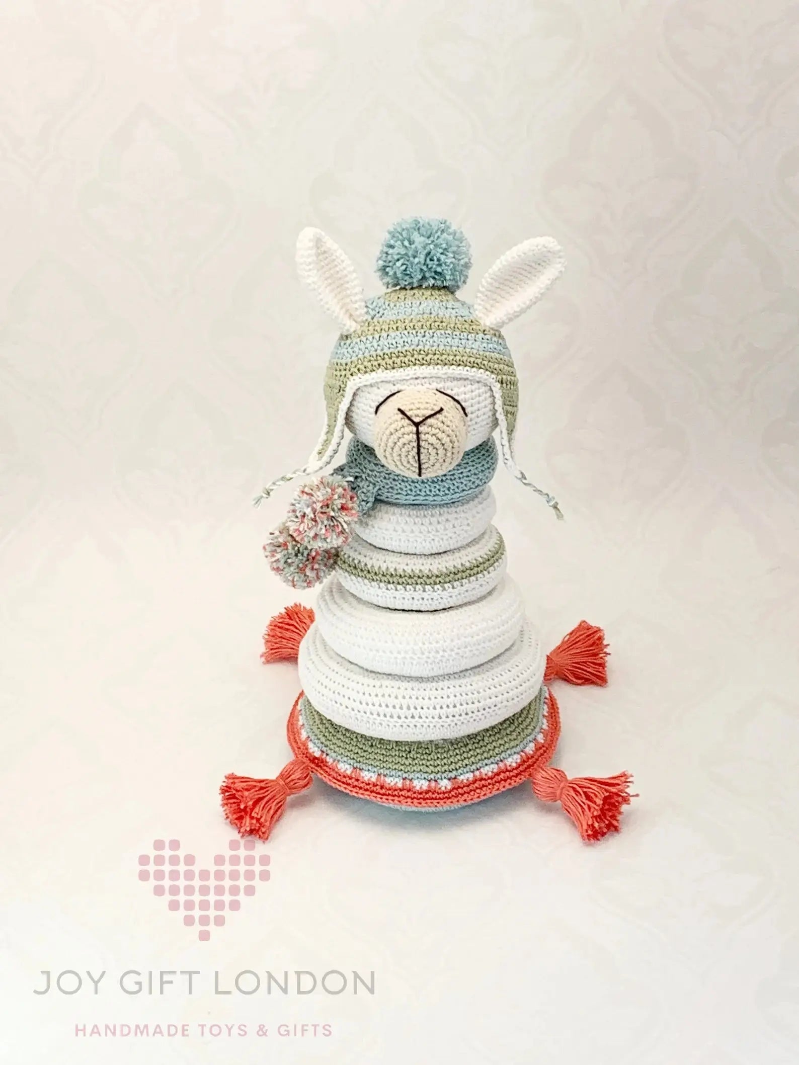 Handmade Crochet Ringstacker - Cute Llama Stacking Toy  Joy Gift London