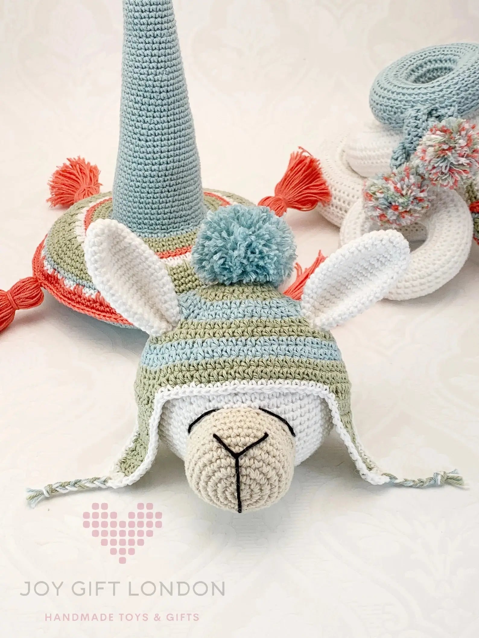 Handmade Crochet Ringstacker - Cute Llama Stacking Toy  Joy Gift London