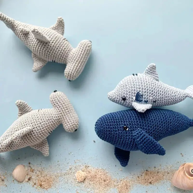Handmade Crochet Sea Creatures Set – 10 - Piece Ocean Animal Toy Collection - Joy Gift London