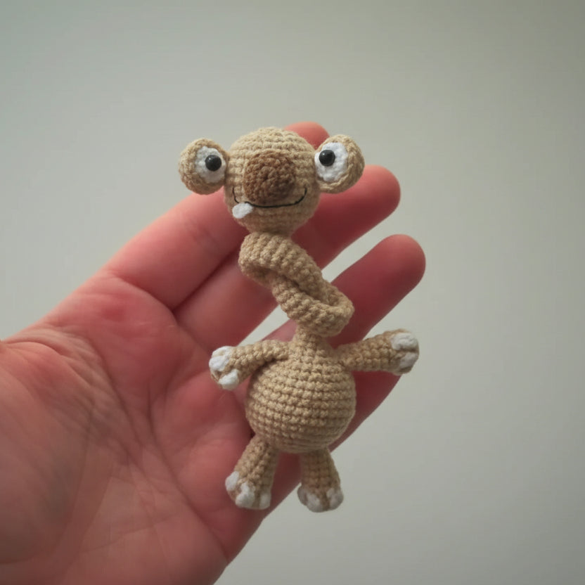 Handmade Crochet Sloth Doll Sid Inspired Amigurumi, İce age Inspired, Funny Crochet Plush, Gift for Cartoon Lovers  Joy Gift London