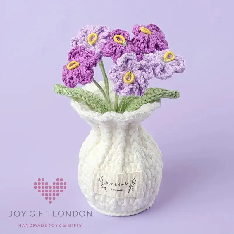 Handmade Crochet Vase Flowers Joy Gift London