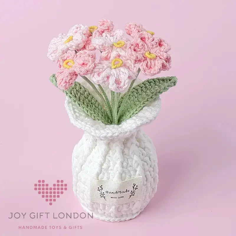 Handmade Crochet Vase Flowers Joy Gift London