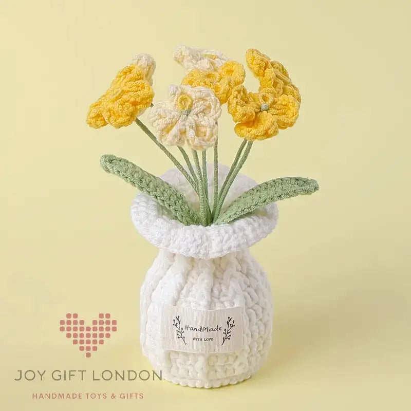 Handmade Crochet Vase Flowers Joy Gift London