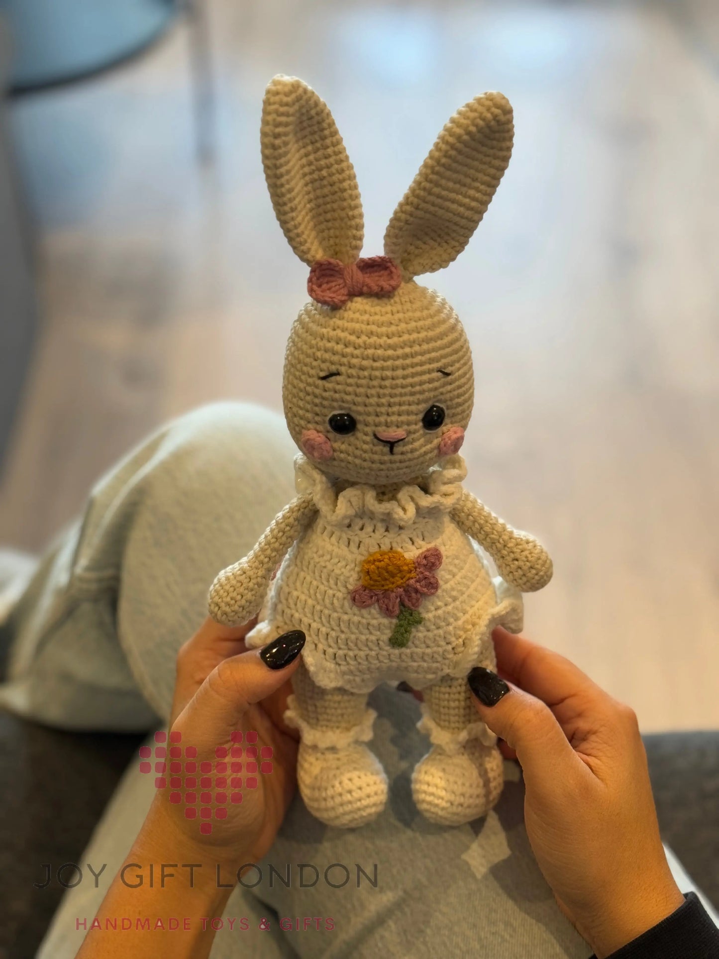 Handmade Crochet White Rabbit Toy Gift Set (3pc) TrendyToy