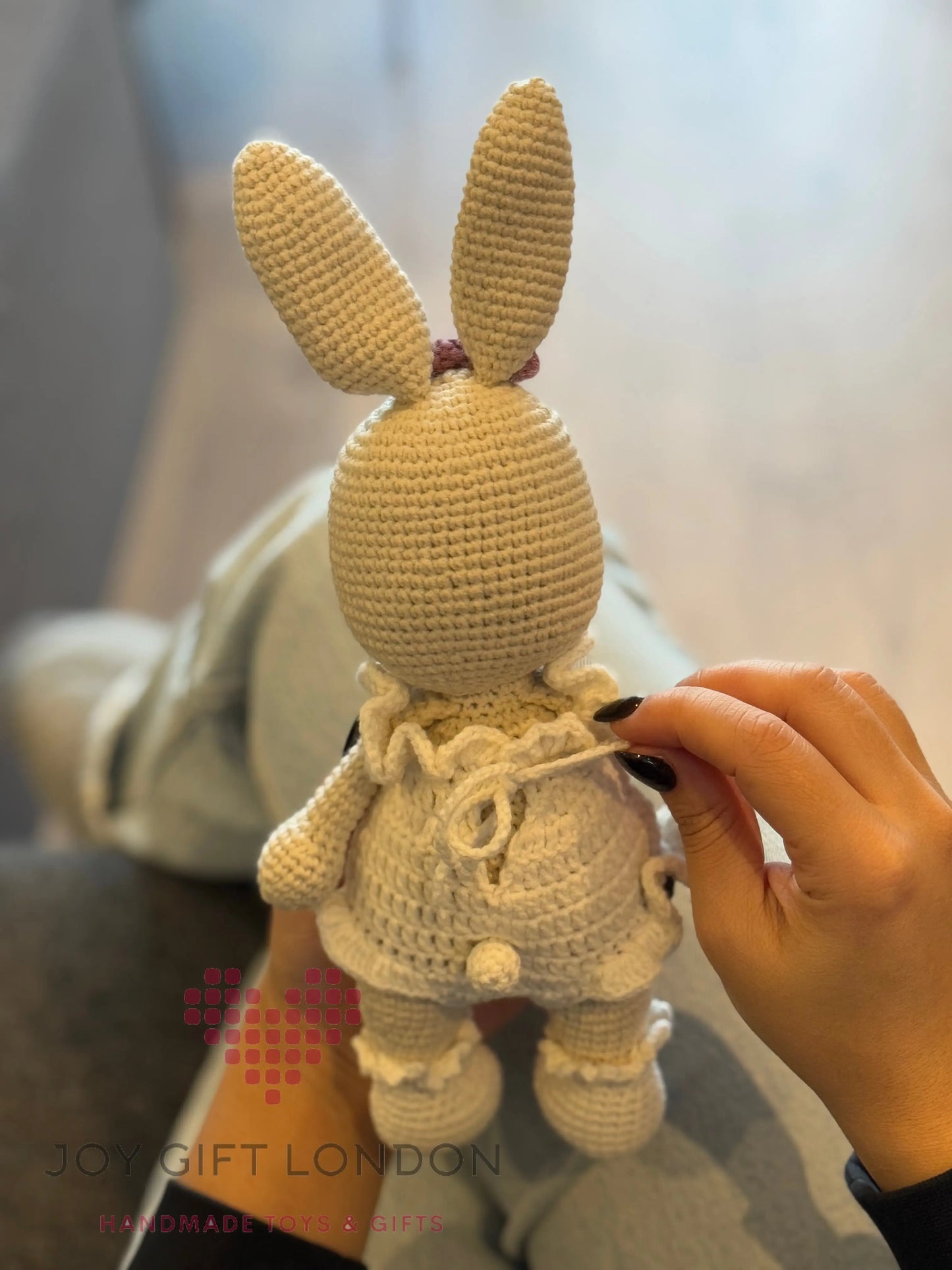 Handmade Crochet White Rabbit Toy Gift Set (3pc) TrendyToy