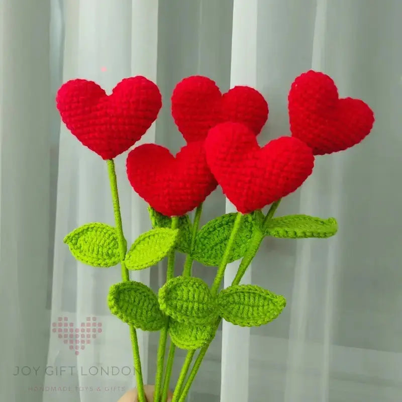 Handmade Crocheted Heart Bouquet Joy Gift London