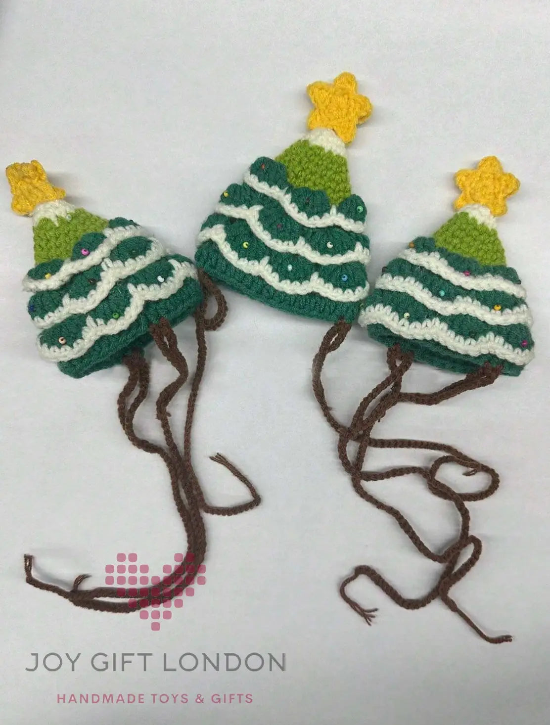 Handmade Crocheted Pet Christmas Tree Hat Joy Gift London