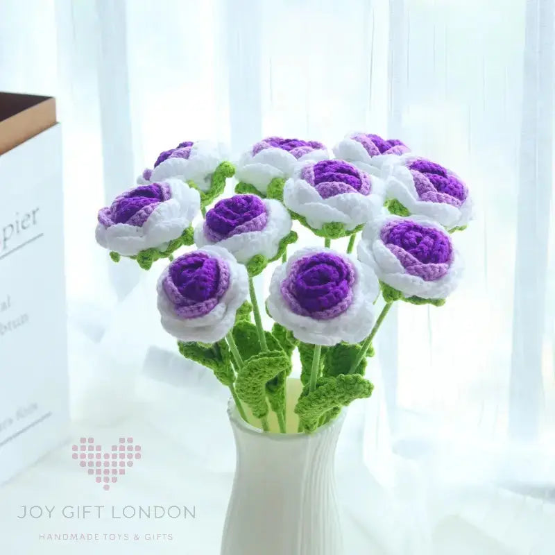 Handmade Crocheted Rose Bouquet🌹💐 10pc Joy Gift London