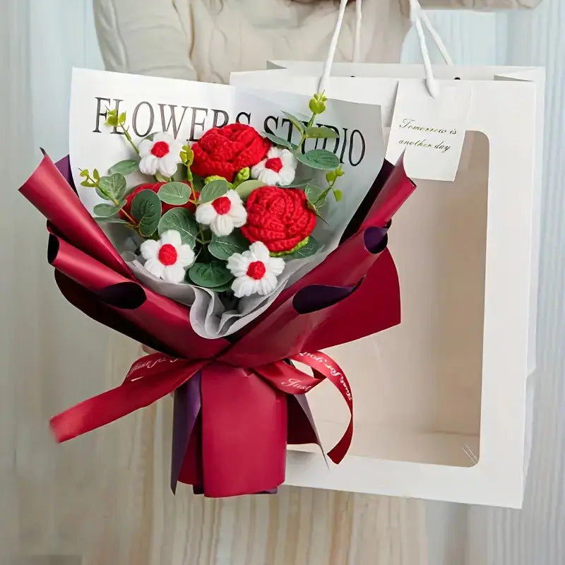 Handmade Crocheted Roses Bouquet Joy Gift London