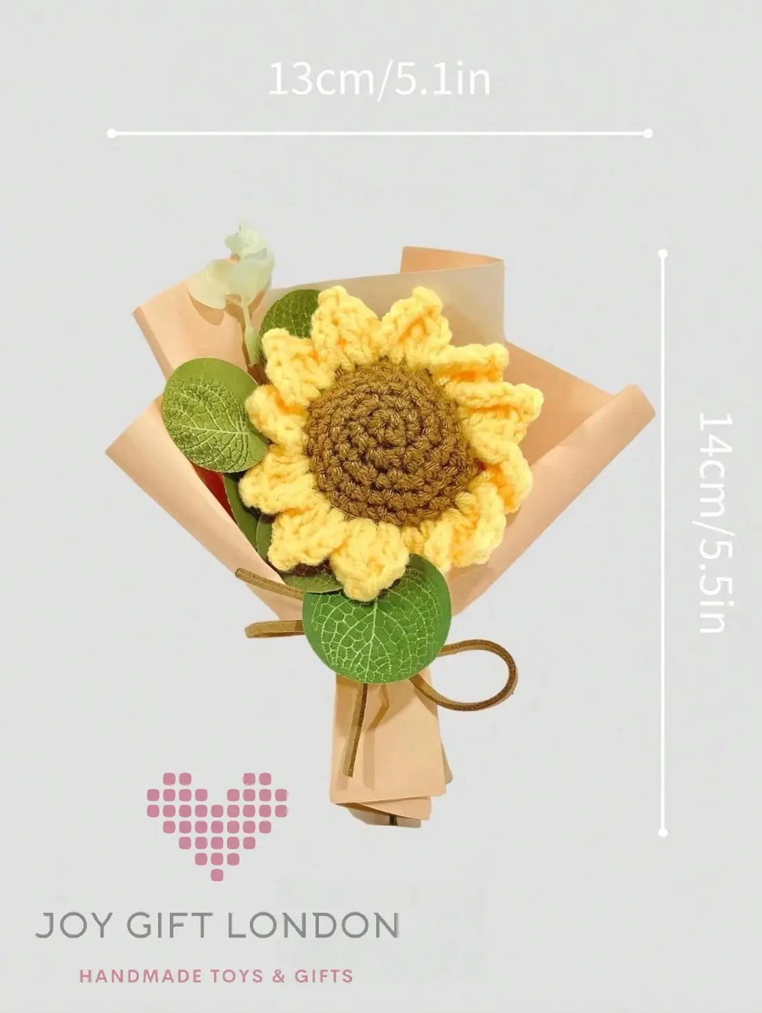 Handmade Crocheted Sunflower Bouquet Joy Gift London