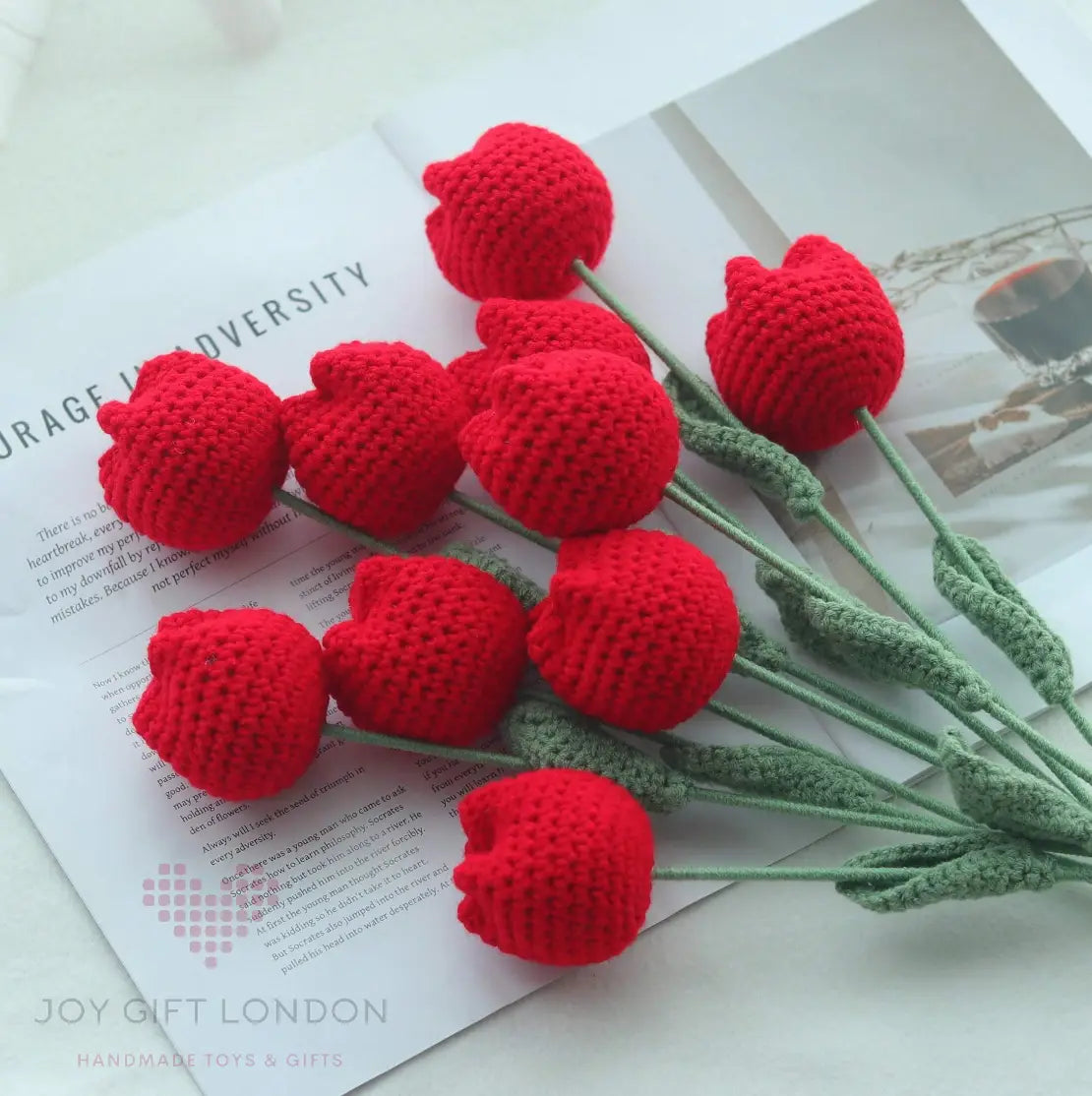 Handmade Crocheted Tulip Bouquet Joy Gift London