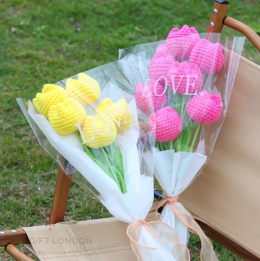 Handmade Crocheted Tulip Bouquet Joy Gift London