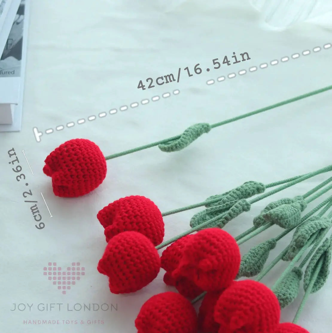 Handmade Crocheted Tulip Bouquet💐  Joy Gift London