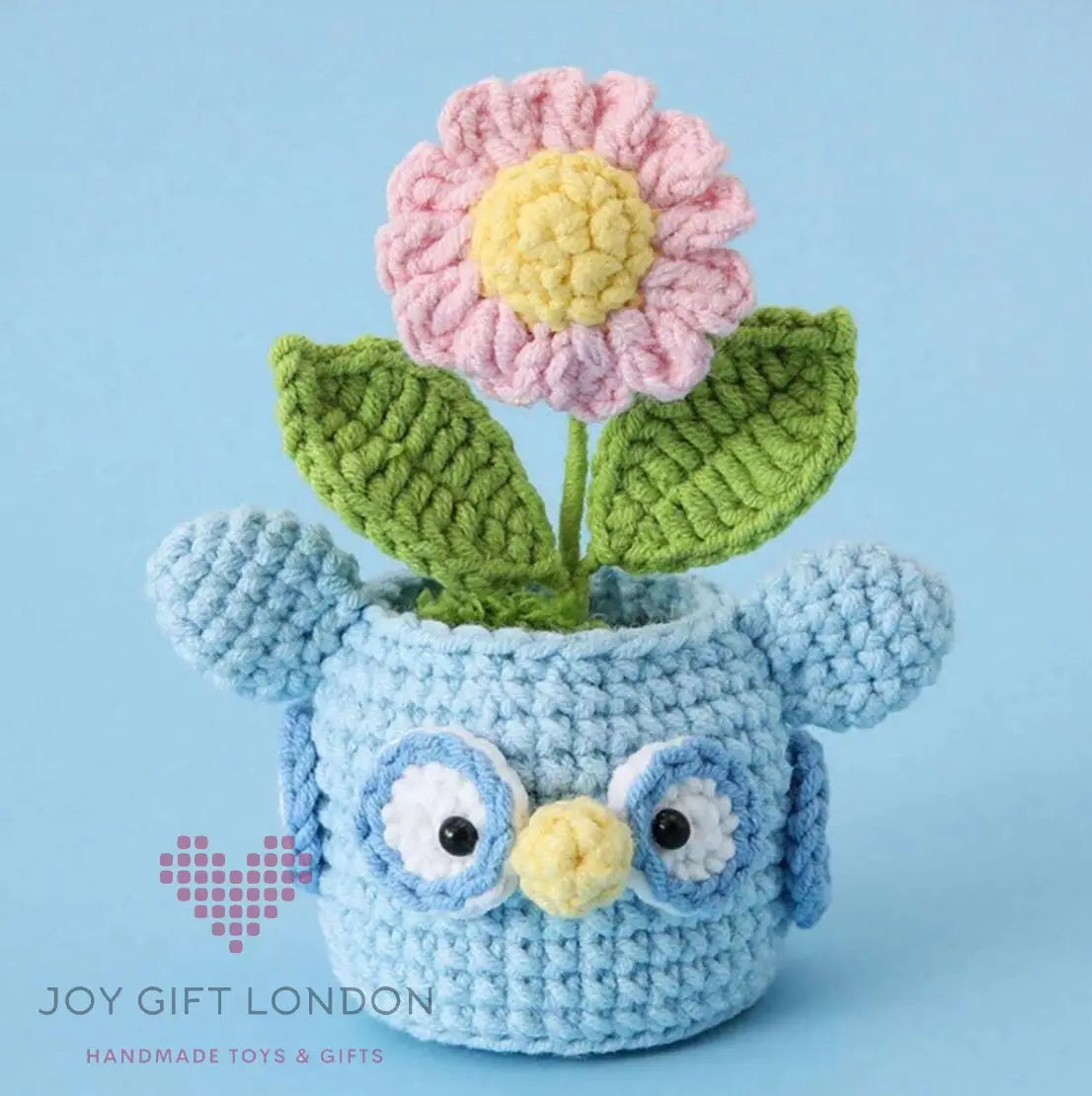 Handmade Emotional Support Daisy with Owl Pot Joy Gift London