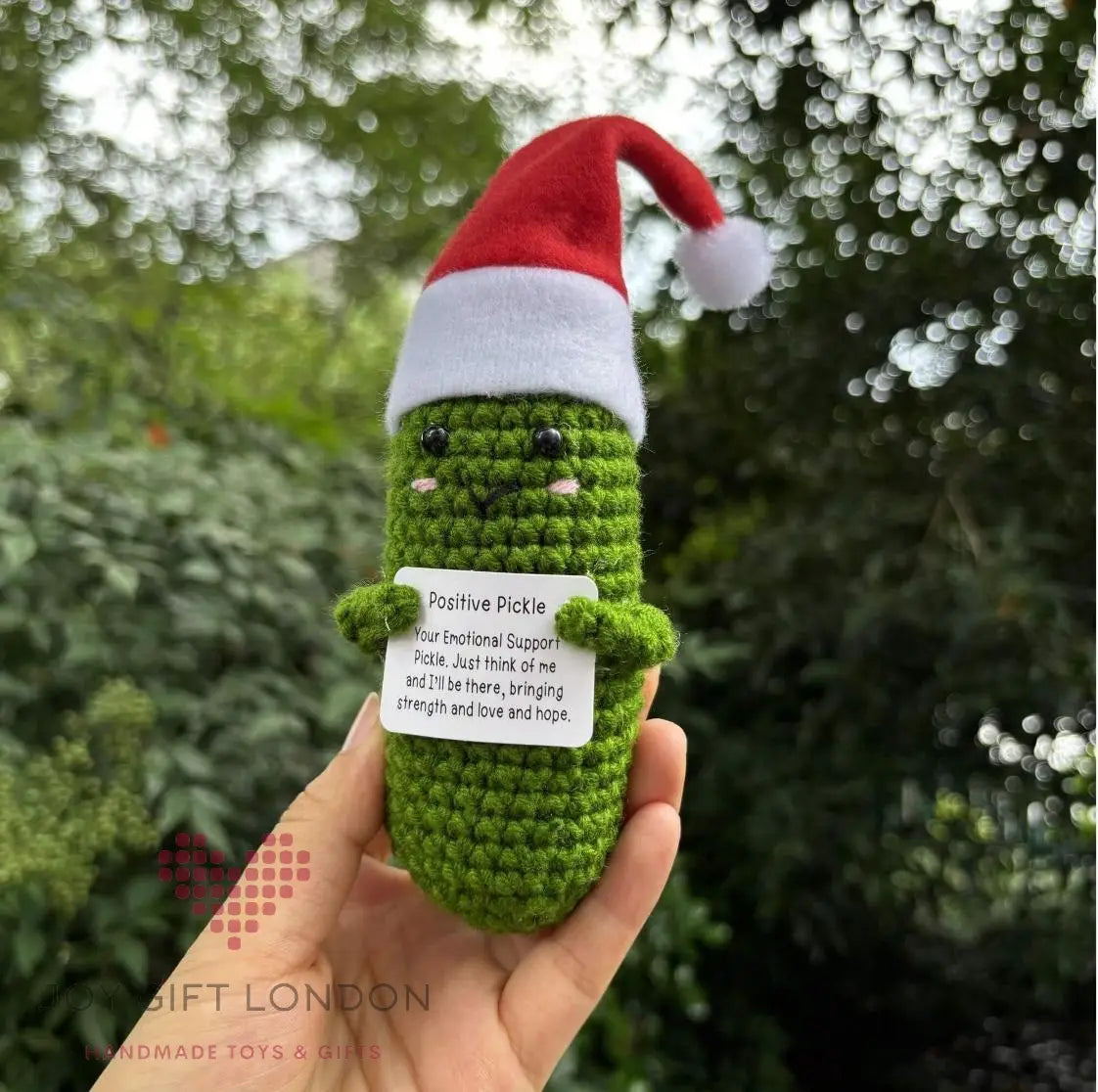 Handmade Emotional Support Pickle with Stand Christmas Gift Joy Gift London