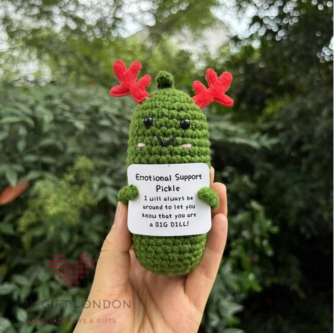 Handmade Emotional Support Pickle with Stand Christmas Gift Joy Gift London