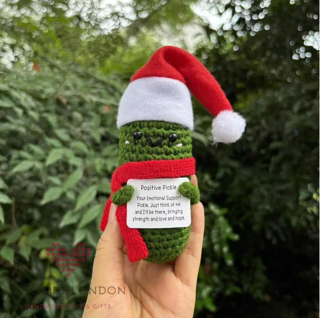 Handmade Emotional Support Pickle with Stand Christmas Gift Joy Gift London