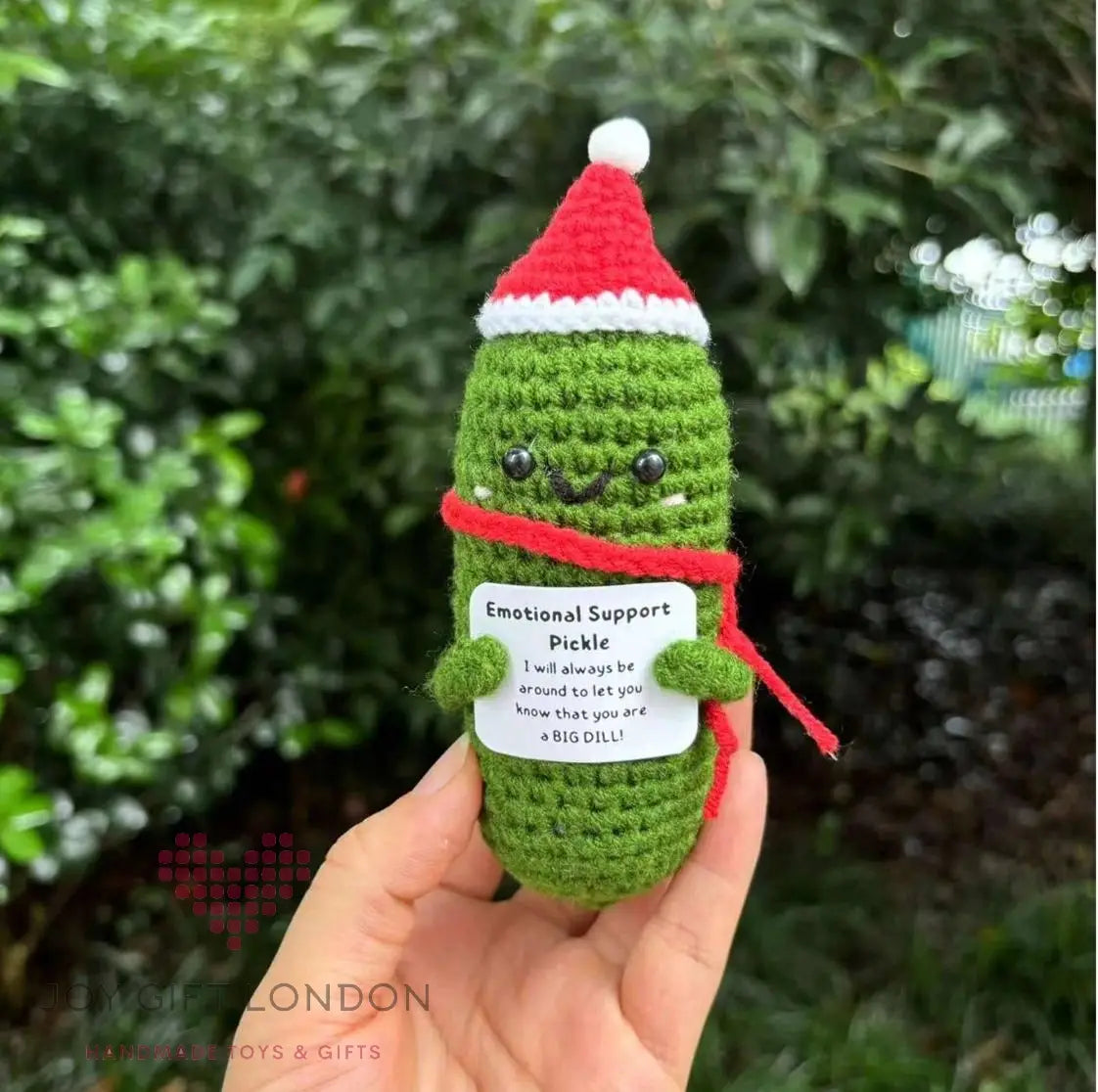 Handmade Emotional Support Pickle with Stand Christmas Gift Joy Gift London