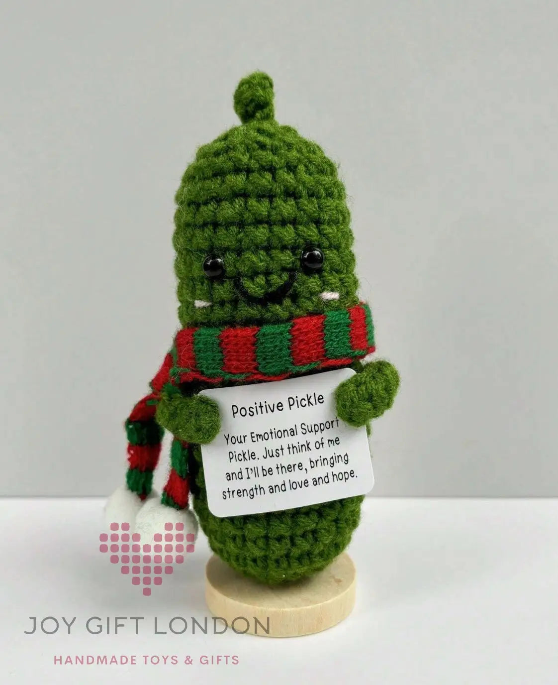 Handmade Emotional Support Pickle with Stand Christmas Gift Joy Gift London