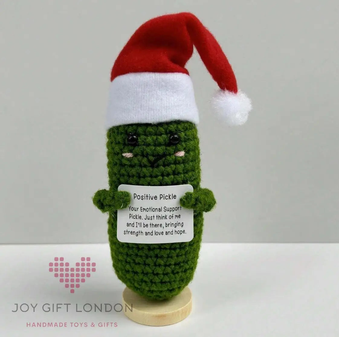 Handmade Emotional Support Pickle with Stand Christmas Gift Joy Gift London