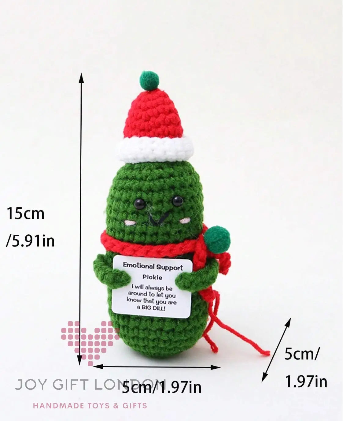 Handmade Emotional Support Pickle with Stand Christmas Gift Joy Gift London