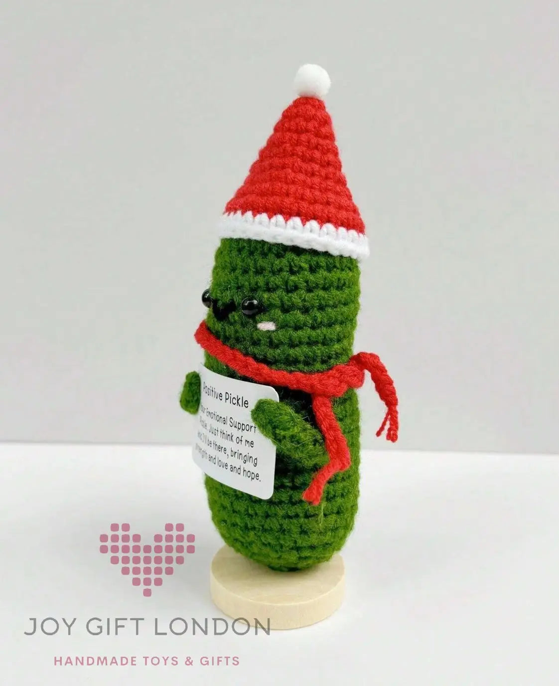 Handmade Emotional Support Pickle with Stand Christmas Gift Joy Gift London