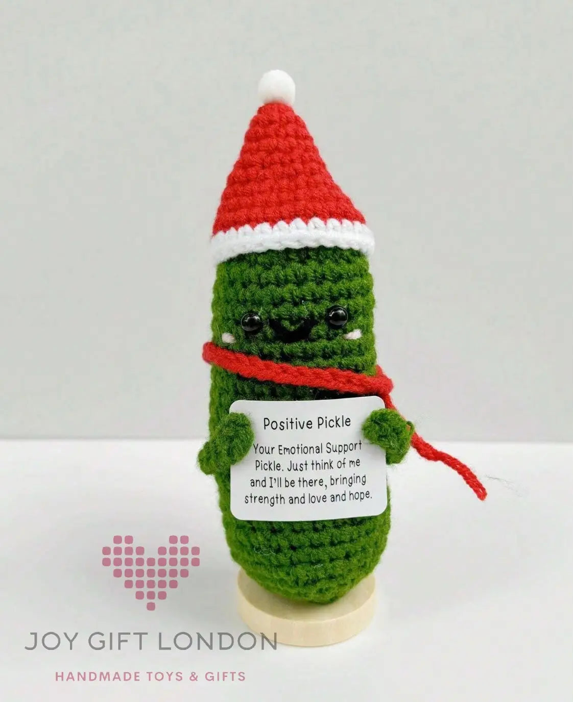 Handmade Emotional Support Pickle with Stand Christmas Gift Joy Gift London