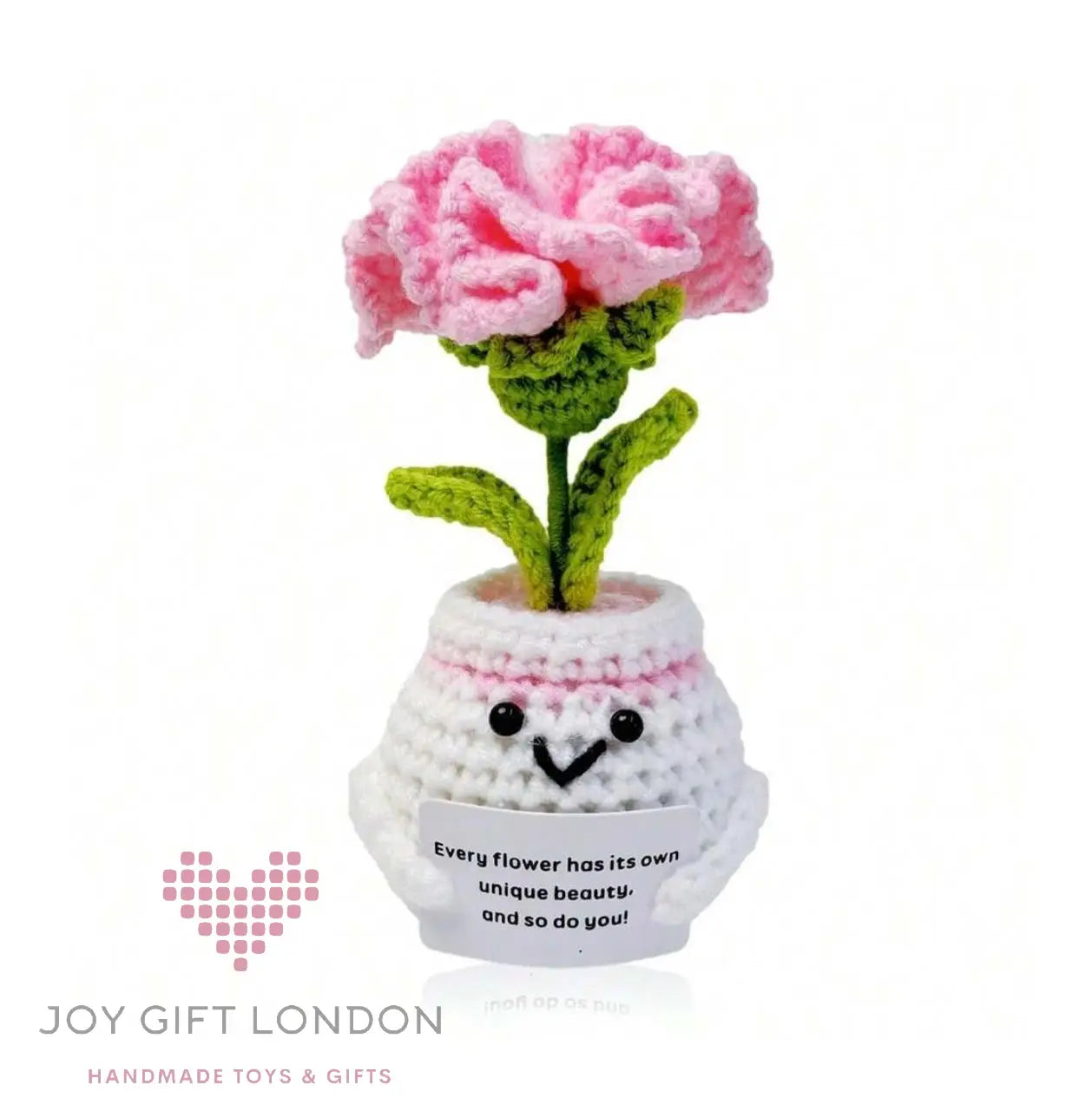 Handmade Emotional Support Plant Purple Tulip and Pink Carnation Joy Gift London