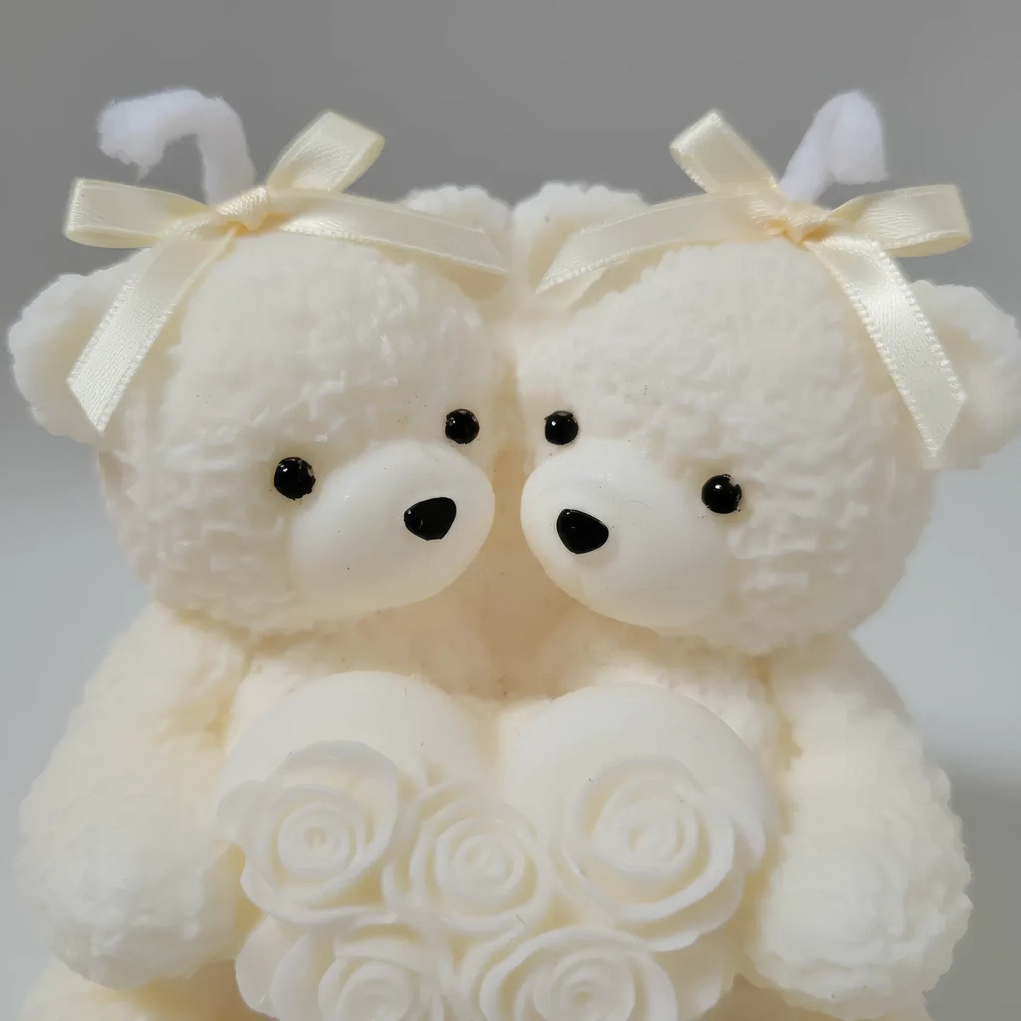Handmade Love Bears White Candle Gift  Joy Gift London