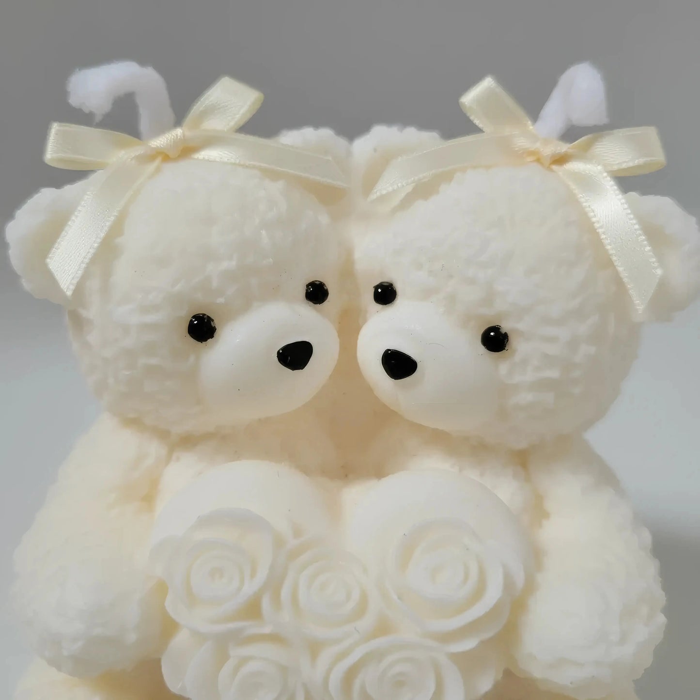 Handmade Love Bears White Candle Gift  Joy Gift London