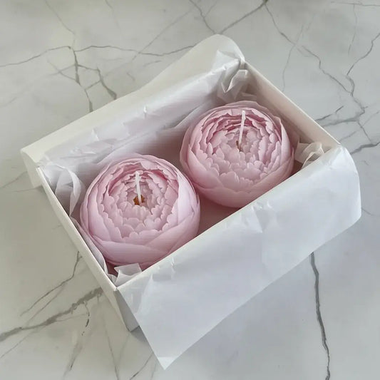 Handmade Pink Peony Candle Gift Set 2pc  Joy Gift London