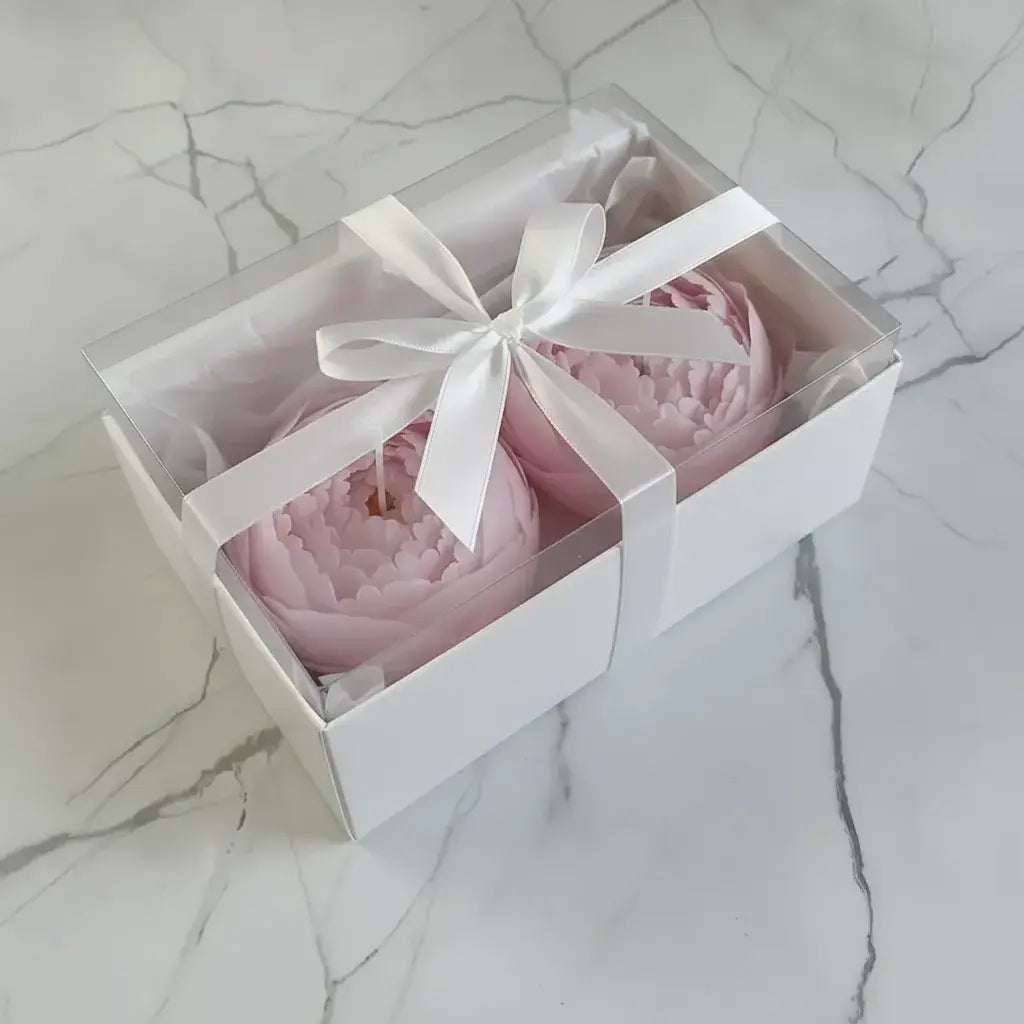Handmade Pink Peony Candle Gift Set 2pc  Joy Gift London