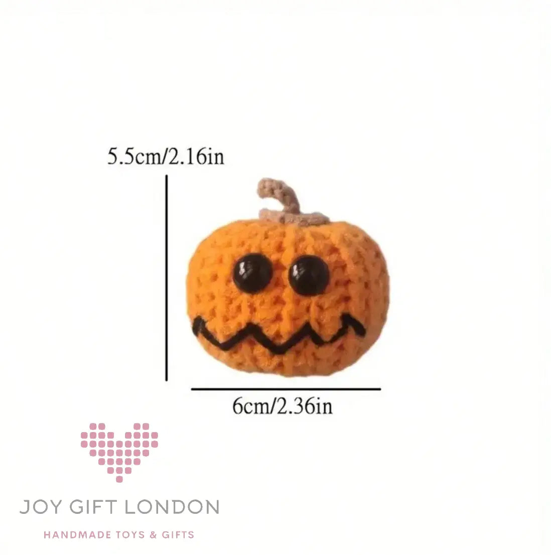 Handmade Positive Pumpkin Head With Big Eyes and Hat Joy Gift London