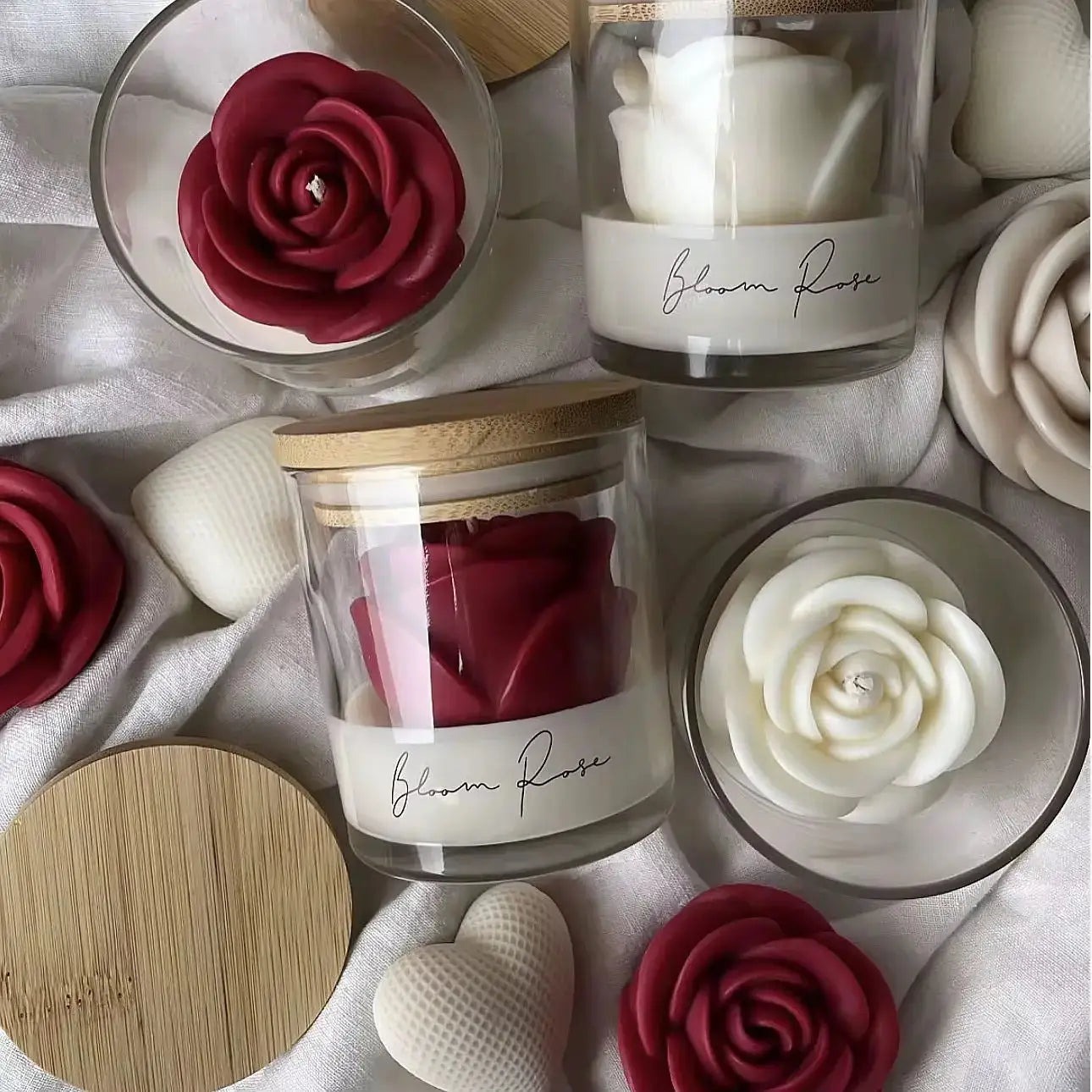 (Copy) Handmade Rose Candles (4 Pack) – Red Floral Design  Joy Gift London