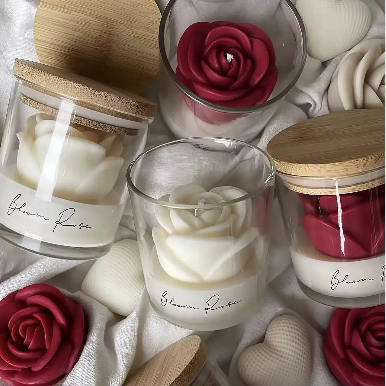 (Copy) Handmade Rose Candles (4 Pack) – Red Floral Design  Joy Gift London
