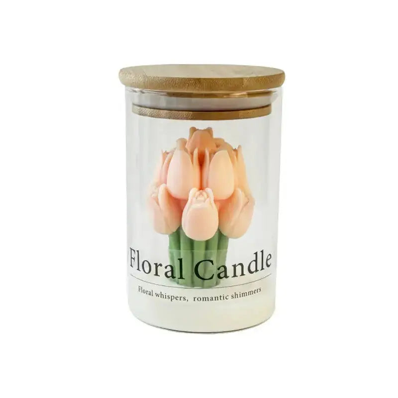 Handmade White Candle in Glass Jar – Personalised Message – Heart/Peony/Tulip  Joy Gift London