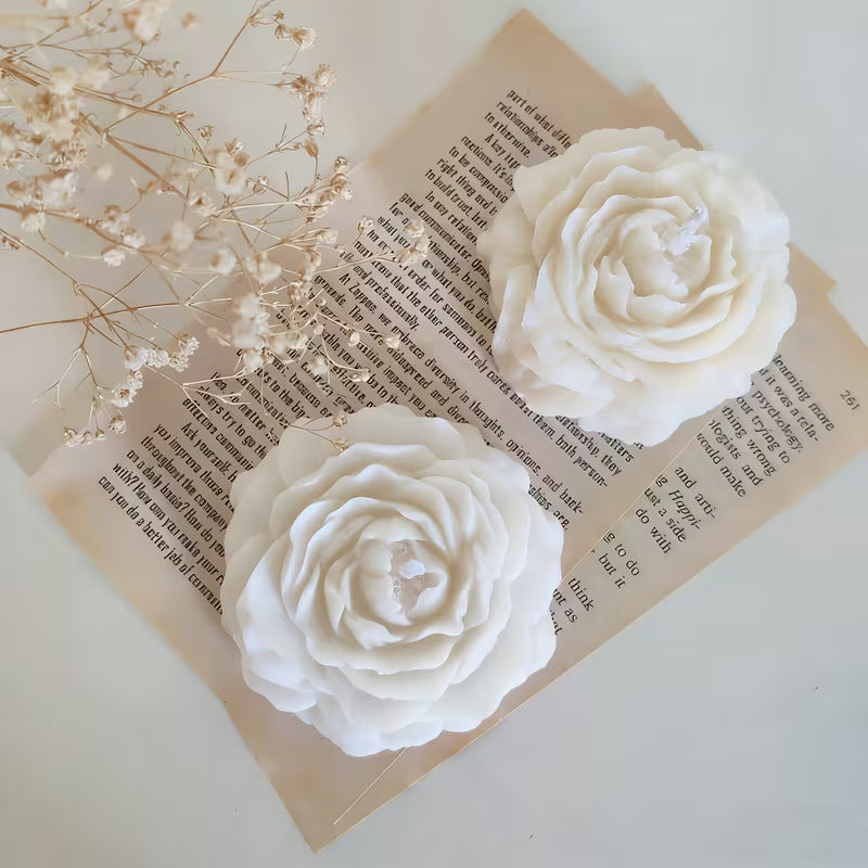 Handmade White Peony Candle Gift Set 2pc  Joy Gift London