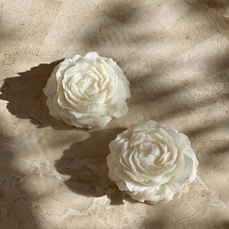 Handmade White Peony Candle Gift Set 2pc  Joy Gift London