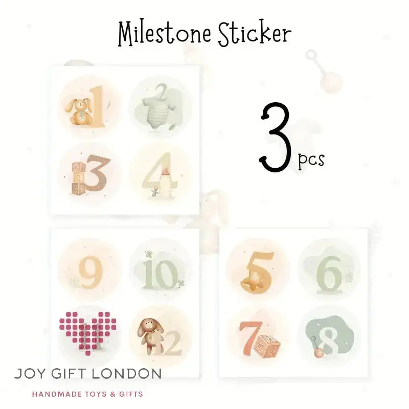 Hardcover First-Year Milestone Book for Babies – Includes 12-Month Self-Adhesive Stickers, Hidden Coil Design, and Special Paper Joy Gift London