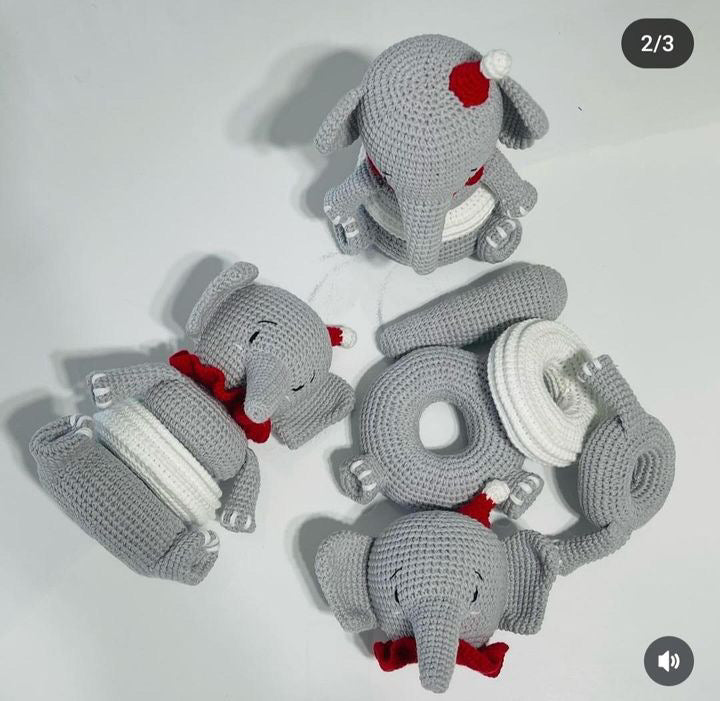 Crochet Cute Elephant Stacking Toy